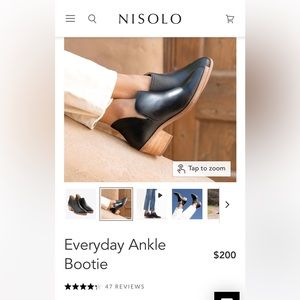 NISOLO brand Size 7.5 Black Ankle Boots NEW